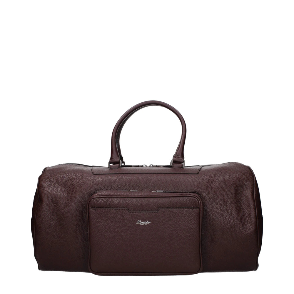 Pineider Brown Leather Luggage And Travel