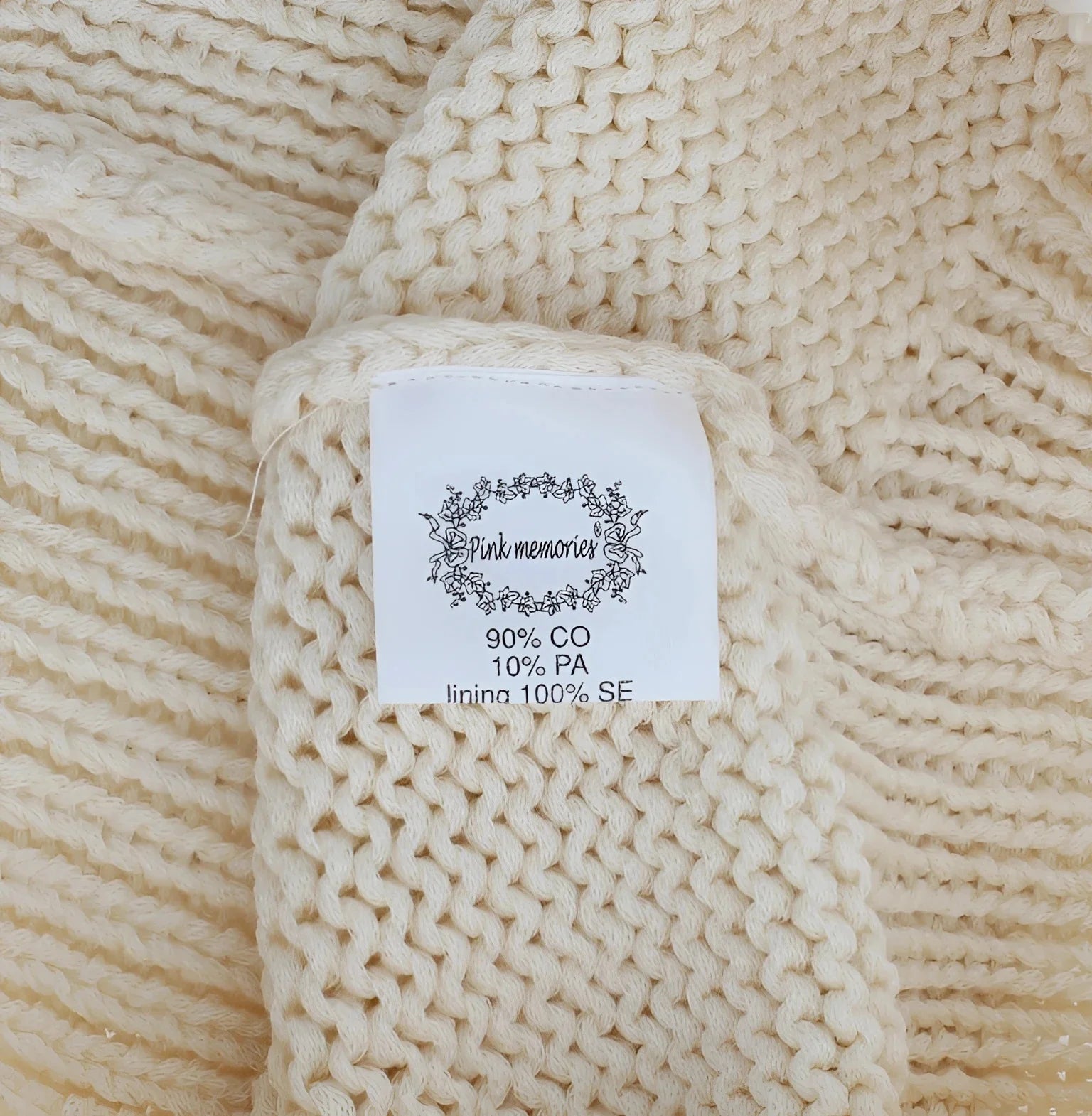 PINK MEMORIES Beige Cotton Blend Knitted Sleeveless Sweater - One Size - Sweaters