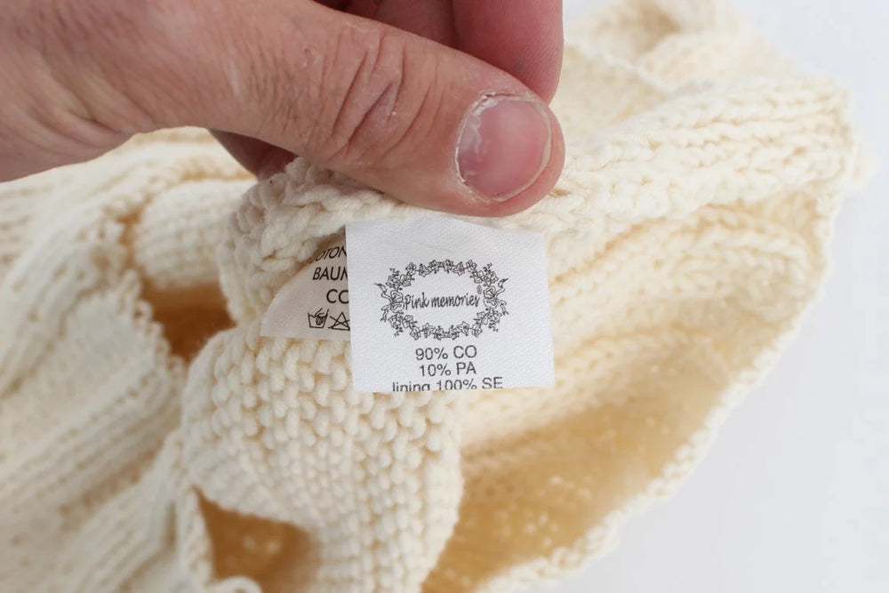 PINK MEMORIES Beige Cotton Blend Knitted Sleeveless Sweater - One Size - Sweaters