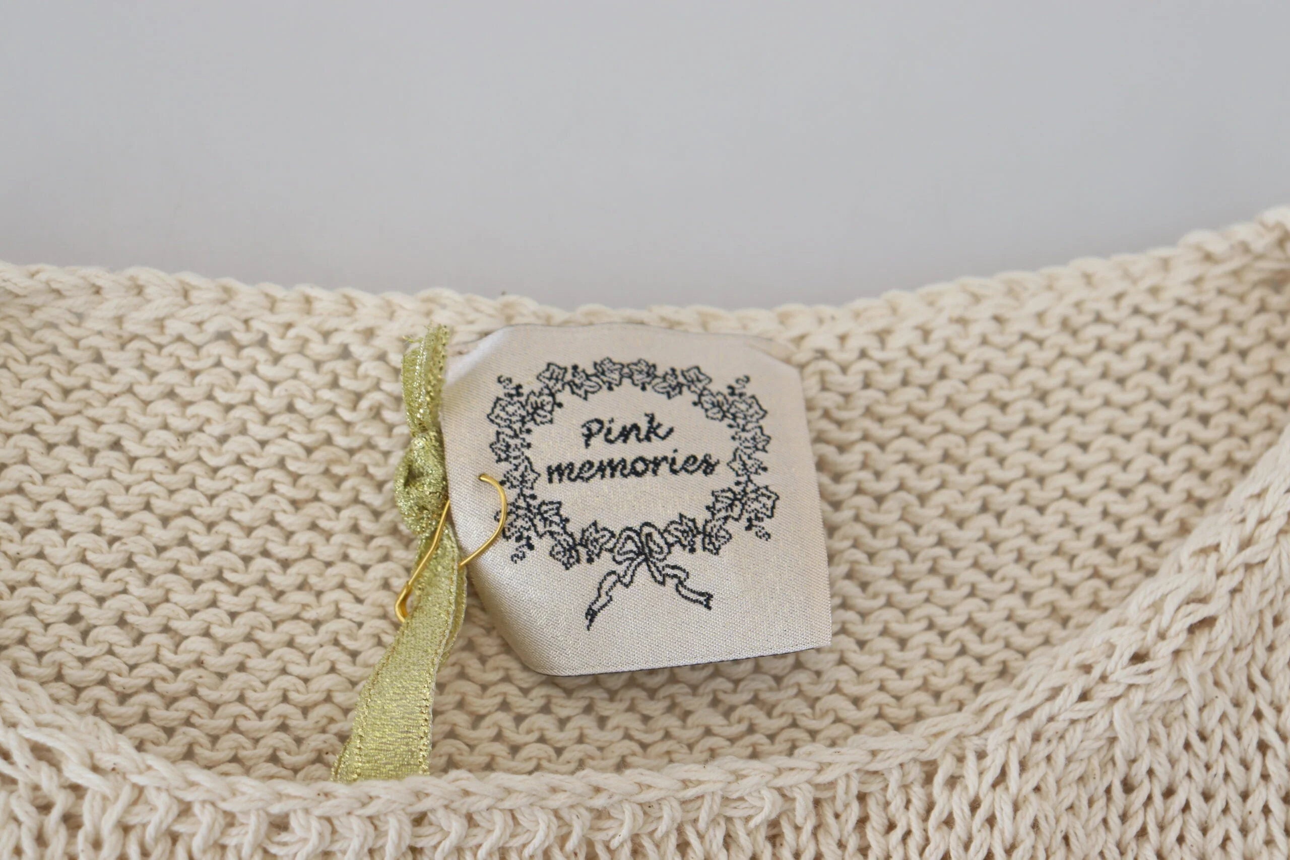 PINK MEMORIES Beige Cotton Blend Sleeveless Round Neck Tank Top - One Size - Tank Tops