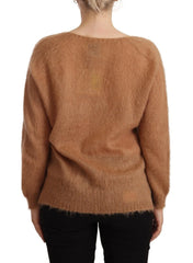 PINK MEMORIES Brown Cardigan V-Neck Long Sleeve Sweater - IT42|M - Cardigans