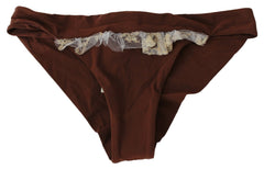 PINK MEMORIES Brown Lace Beachwear Two Piece Bikini Swimsuit - IT42|M
