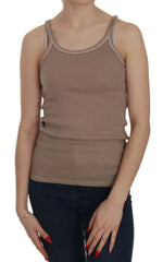PINK MEMORIES Brown Sleeveless Spaghetti Strap Tank Blouse - IT42|M - Tank Tops