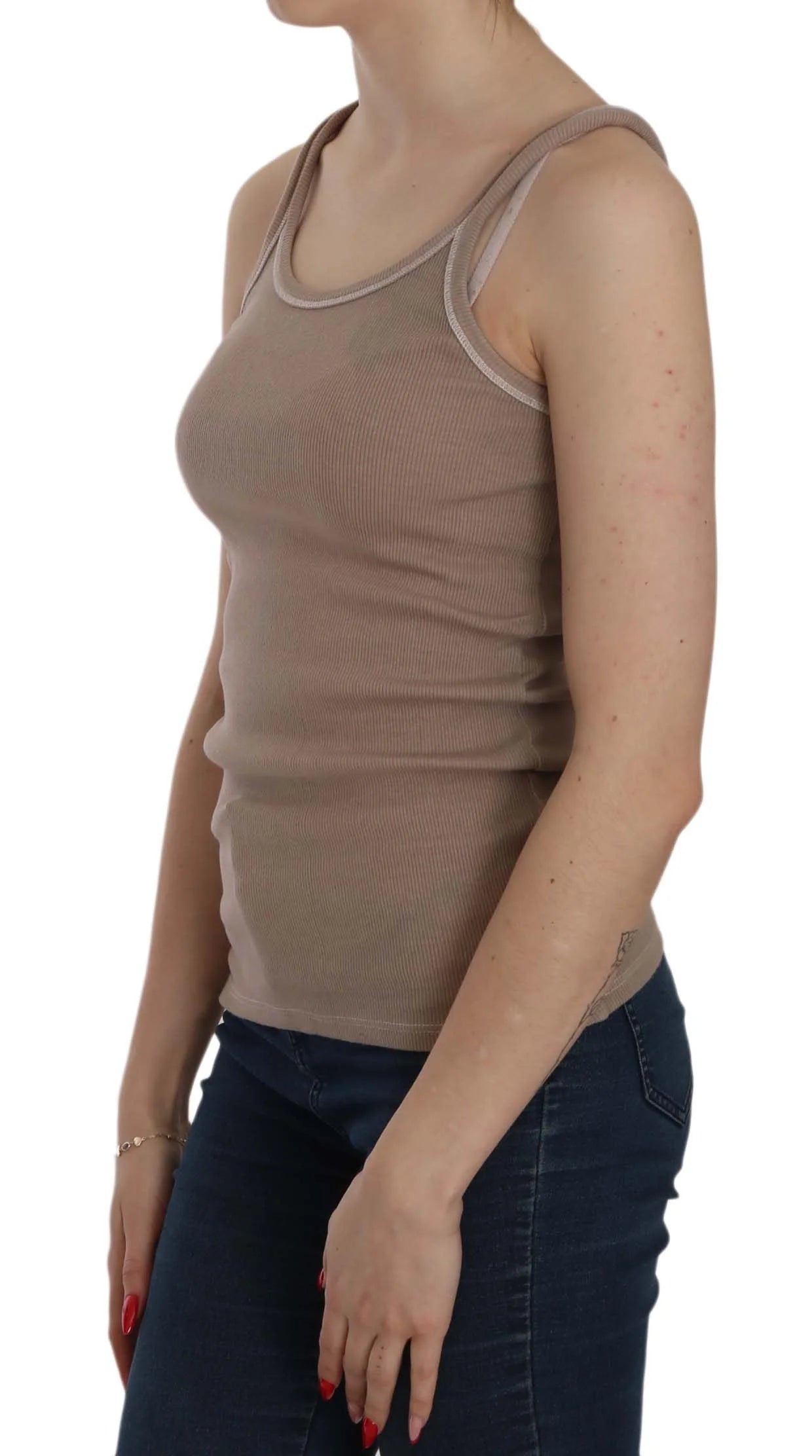 PINK MEMORIES Brown Sleeveless Spaghetti Strap Tank Blouse - IT42|M - Tank Tops