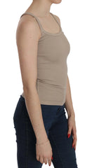 PINK MEMORIES Brown Sleeveless Spaghetti Strap Top Blouse - Tank Tops