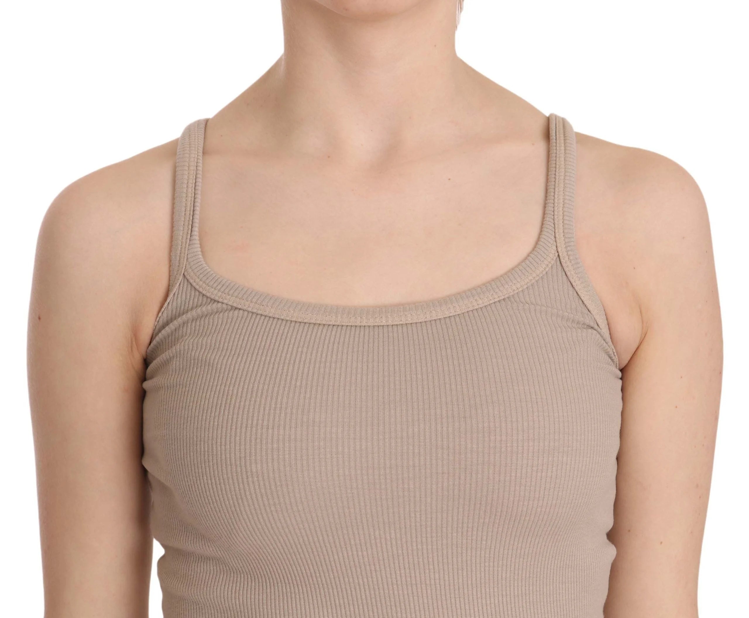 PINK MEMORIES Brown Sleeveless Spaghetti Strap Top Blouse - Tank Tops