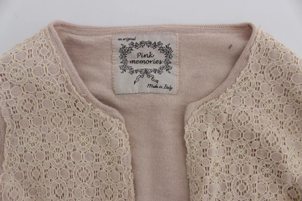 PINK MEMORIES Pink Floral Lace Wrap Sweater - IT42|M - Cardigans
