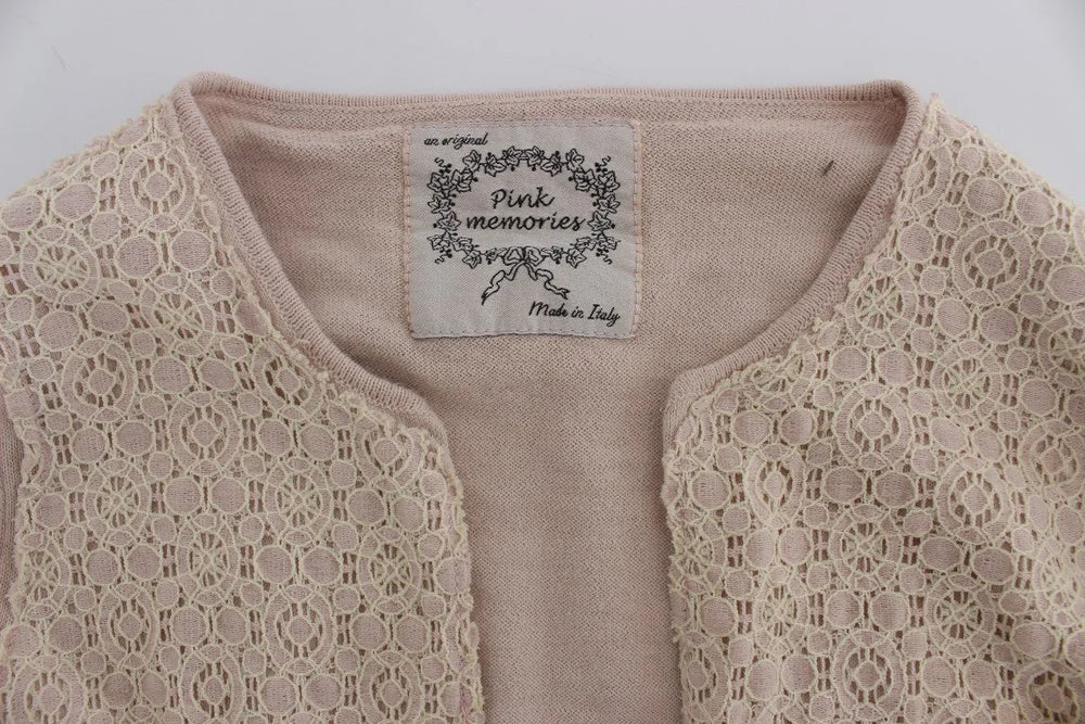 PINK MEMORIES Pink Floral Lace Wrap Sweater - IT42|M - Cardigans