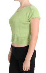 PINK MEMORIES Green Cotton Blend Knitted Sweater - One Size - Sweaters