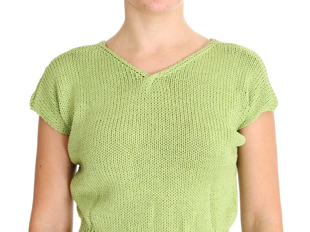 PINK MEMORIES Green Cotton Blend Knitted Sweater - One Size - Sweaters