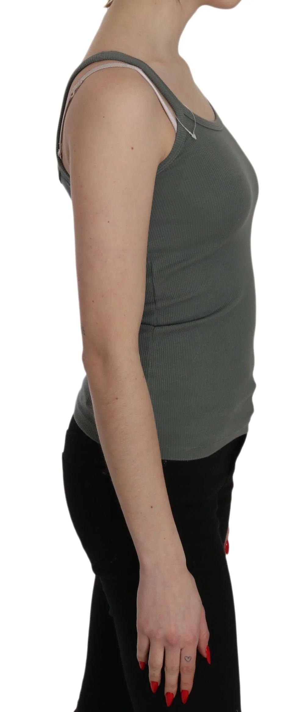 PINK MEMORIES Green Spaghetti Strap Slim Fit Casual Tank Top Blouse - S - Tank Tops