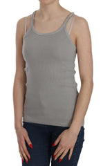PINK MEMORIES Grey Sleeveless Spaghetti Strap Shirt - IT46|XL - Tank Tops
