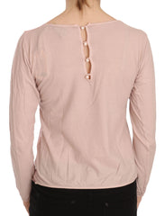 PINK MEMORIES Pink Lace See Through Long Sleeve Top Blouse - IT42 | S - Blouses