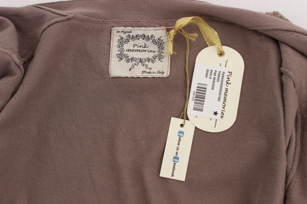 PINK MEMORIES Purple Lace Cotton Cardigan Sweater - Cardigans