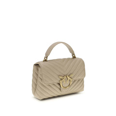 PINKO Beige Calf Leather Bos Taurus Handbag
