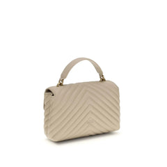 PINKO Beige Calf Leather Bos Taurus Handbag