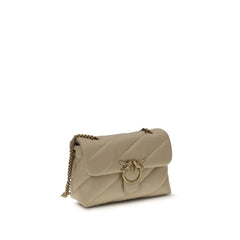 PINKO Beige Calf Leather Bos Taurus Shoulder Bag