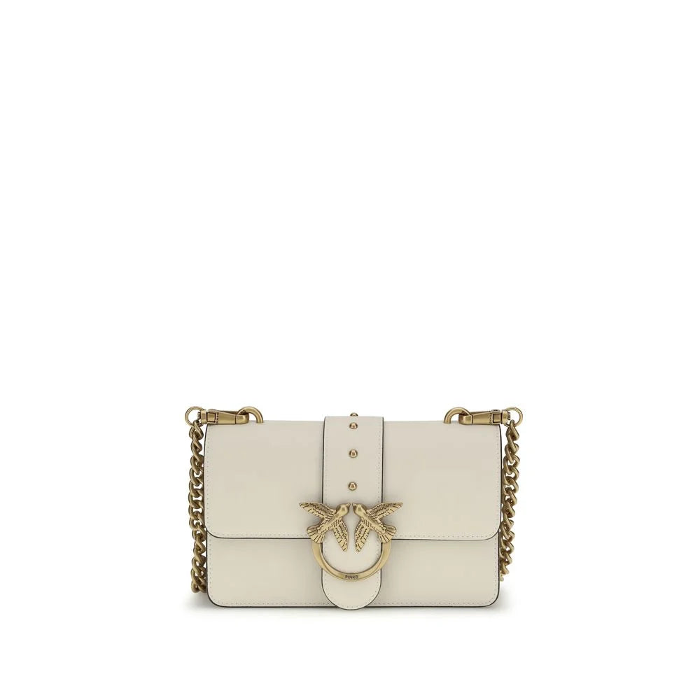 PINKO Beige Calf Leather Bos Taurus Shoulder Bag