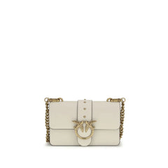 PINKO Beige Calf Leather Bos Taurus Shoulder Bag