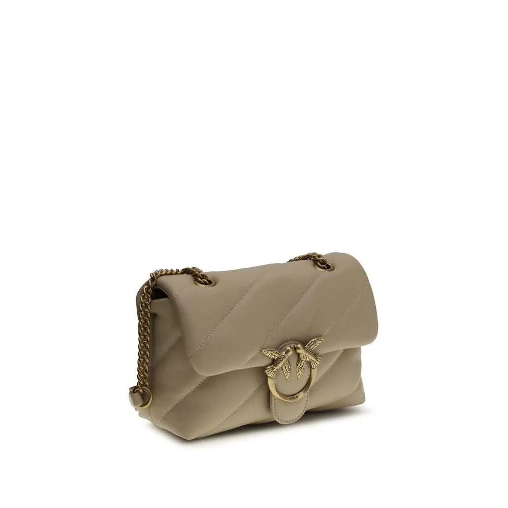 PINKO Beige Calf Leather Bos Taurus Shoulder Bag