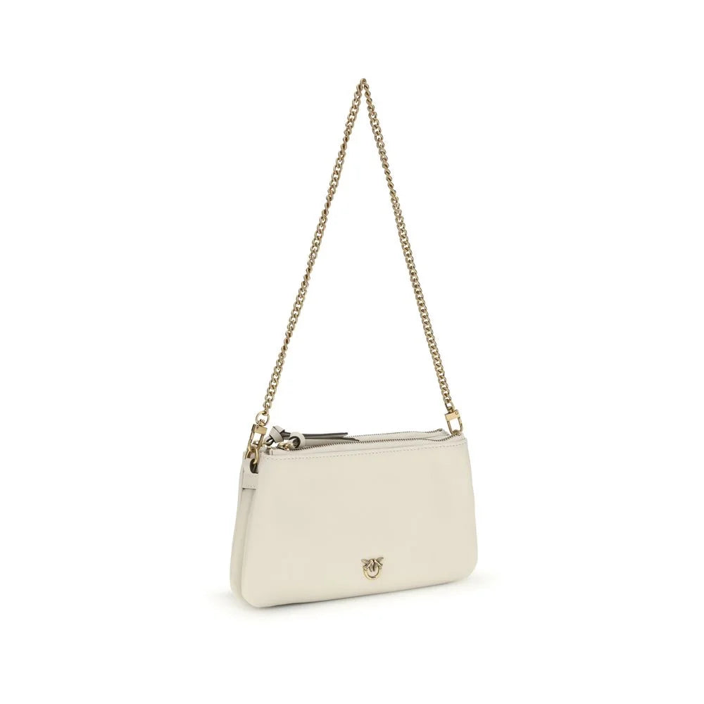 PINKO Beige Calf Leather Bos Taurus Shoulder Bag