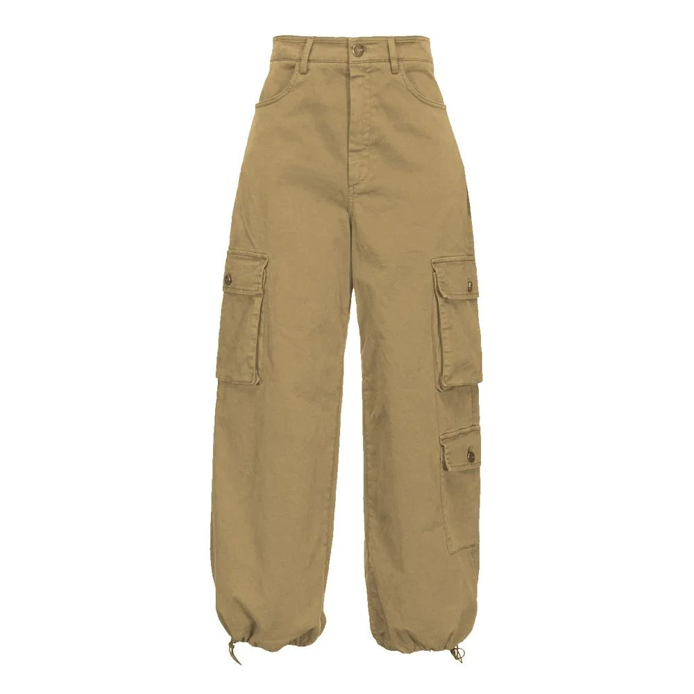 PINKO Beige Cotton Women Cargo Pant - IT42|M - Cargo Pants