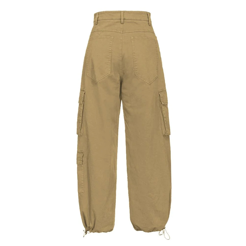 PINKO Beige Cotton Women Cargo Pant - IT42|M - Cargo Pants