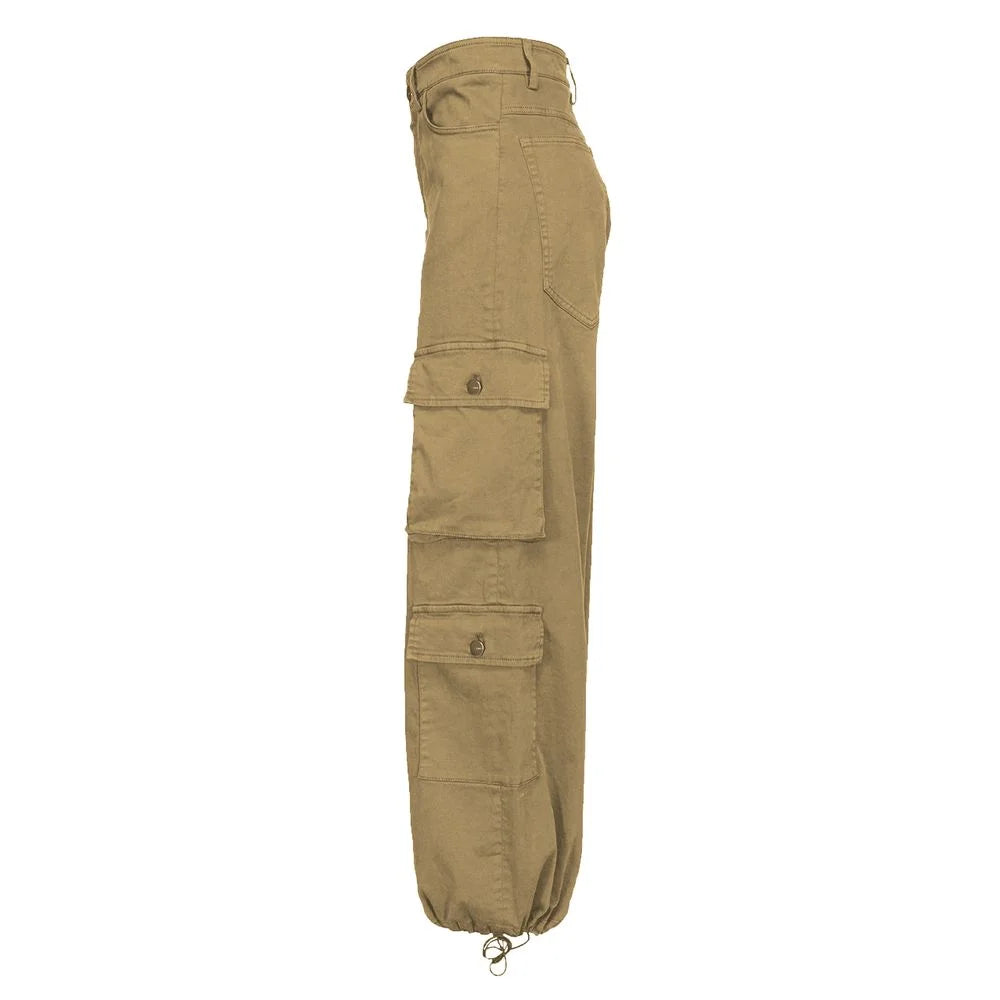 PINKO Beige Cotton Women Cargo Pant - IT42|M - Cargo Pants