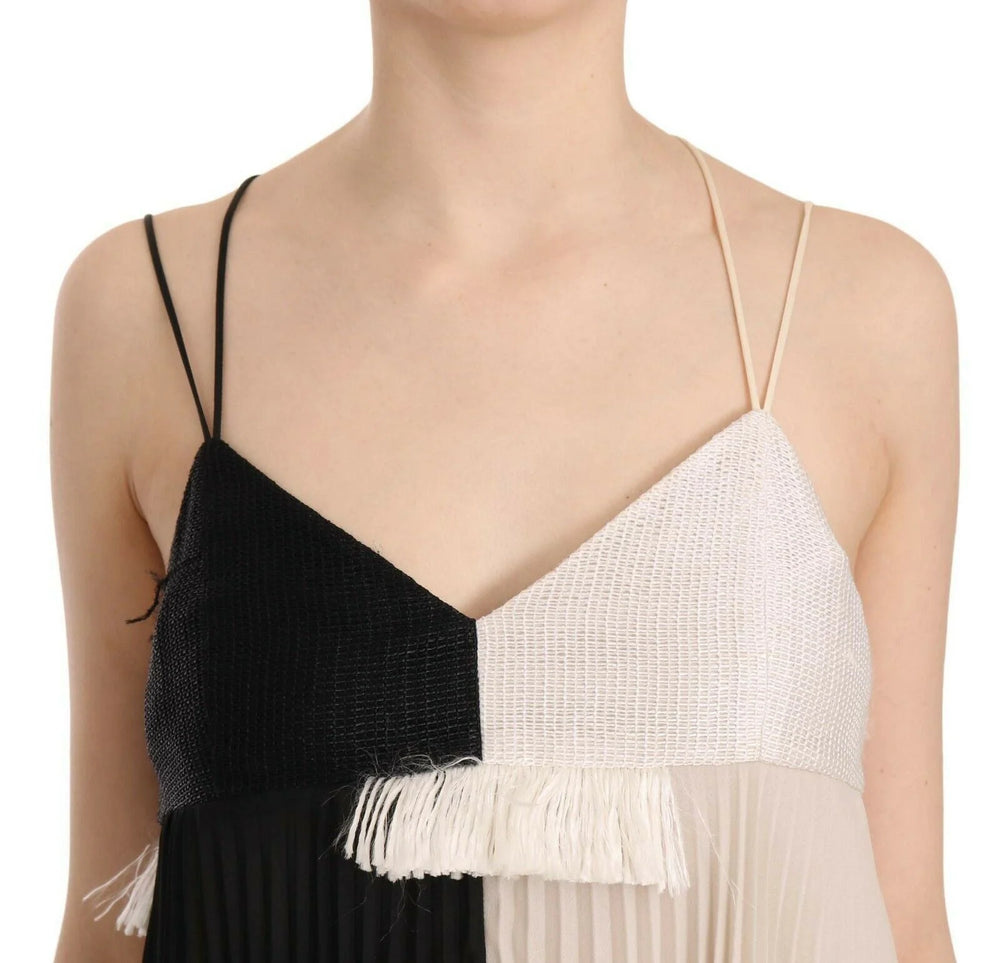 PINKO Black and White Mini Sleeve less A-line Princess Dress - IT42|M - Dresses