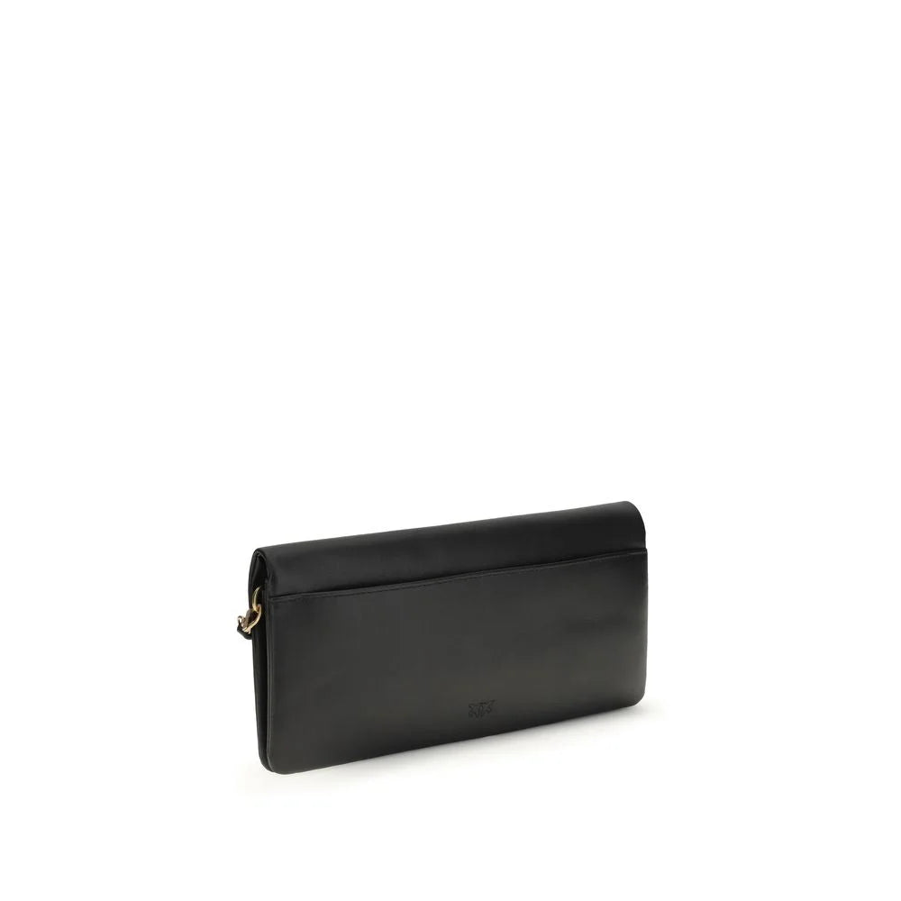 PINKO Black Calf Leather Bos Taurus Clutch Bag - Clutch Bags