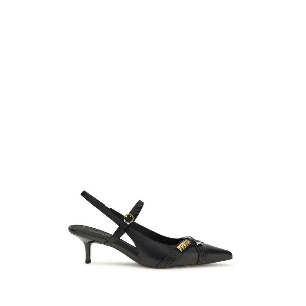 PINKO Black Calf Leather Bos Taurus Pumps