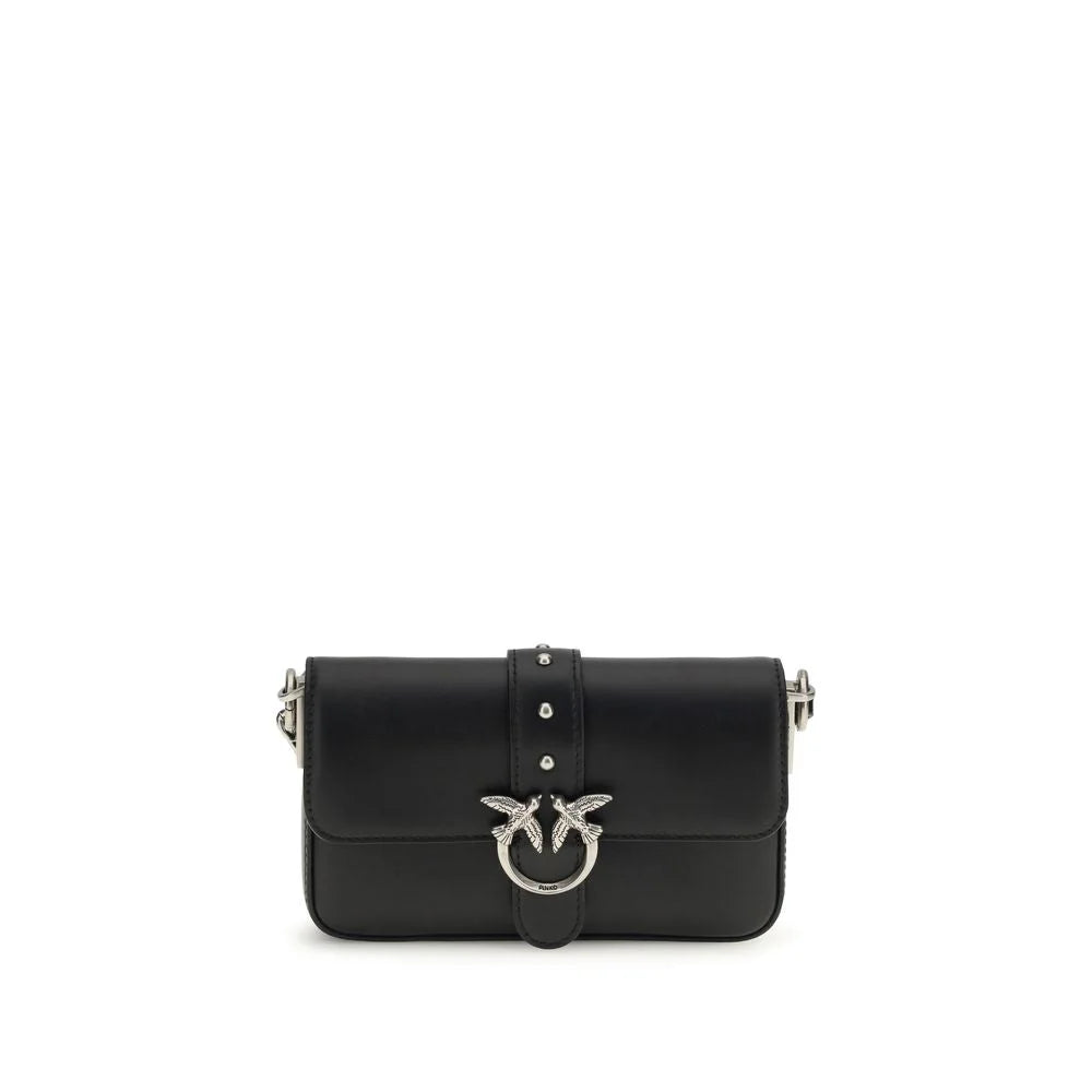 Sac bandoulière en cuir de veau noir PINKO