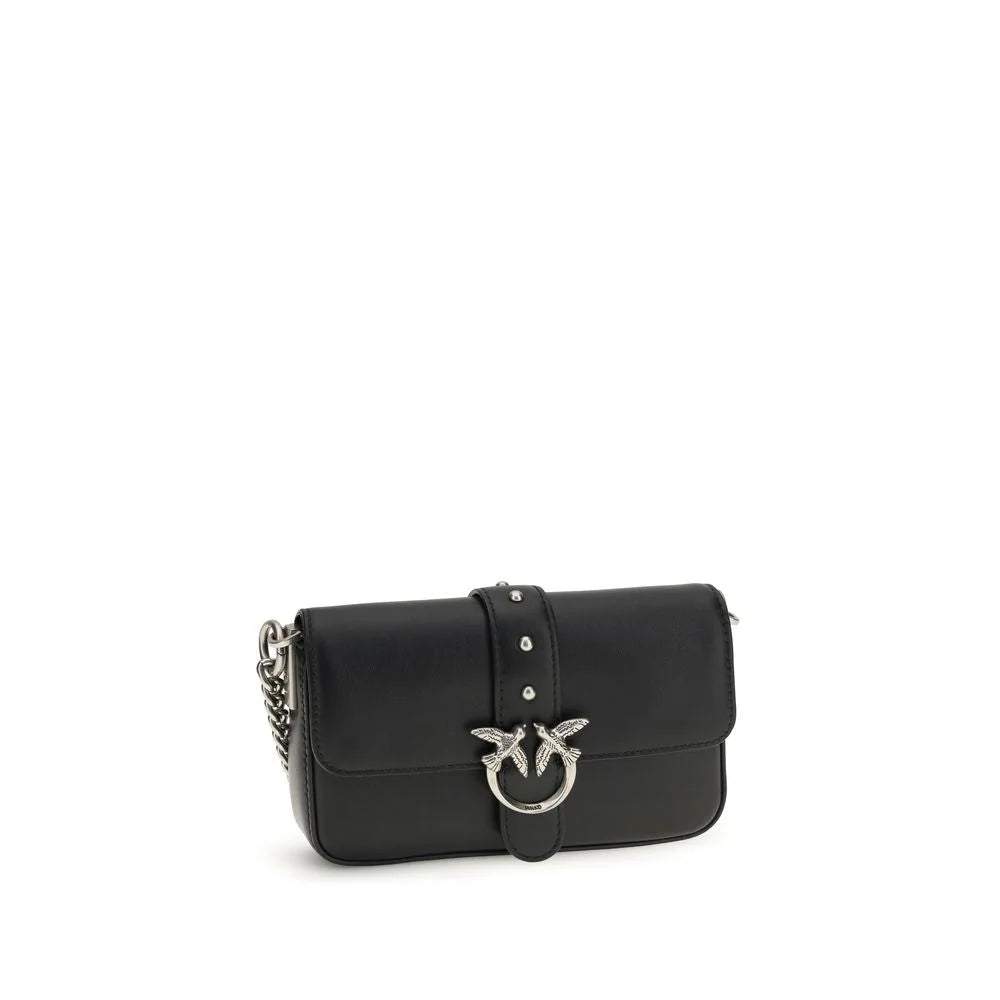 Sac bandoulière en cuir de veau noir PINKO