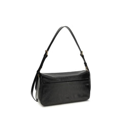PINKO Black Calf Leather Bos Taurus Shoulder Bag