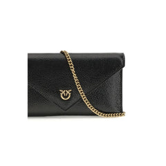 PINKO Black Calf Leather Bos Taurus Shoulder Bag