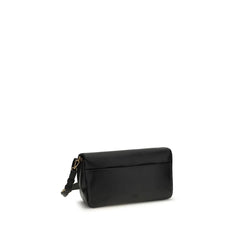 PINKO Black Calf Leather Bos Taurus Shoulder Bag