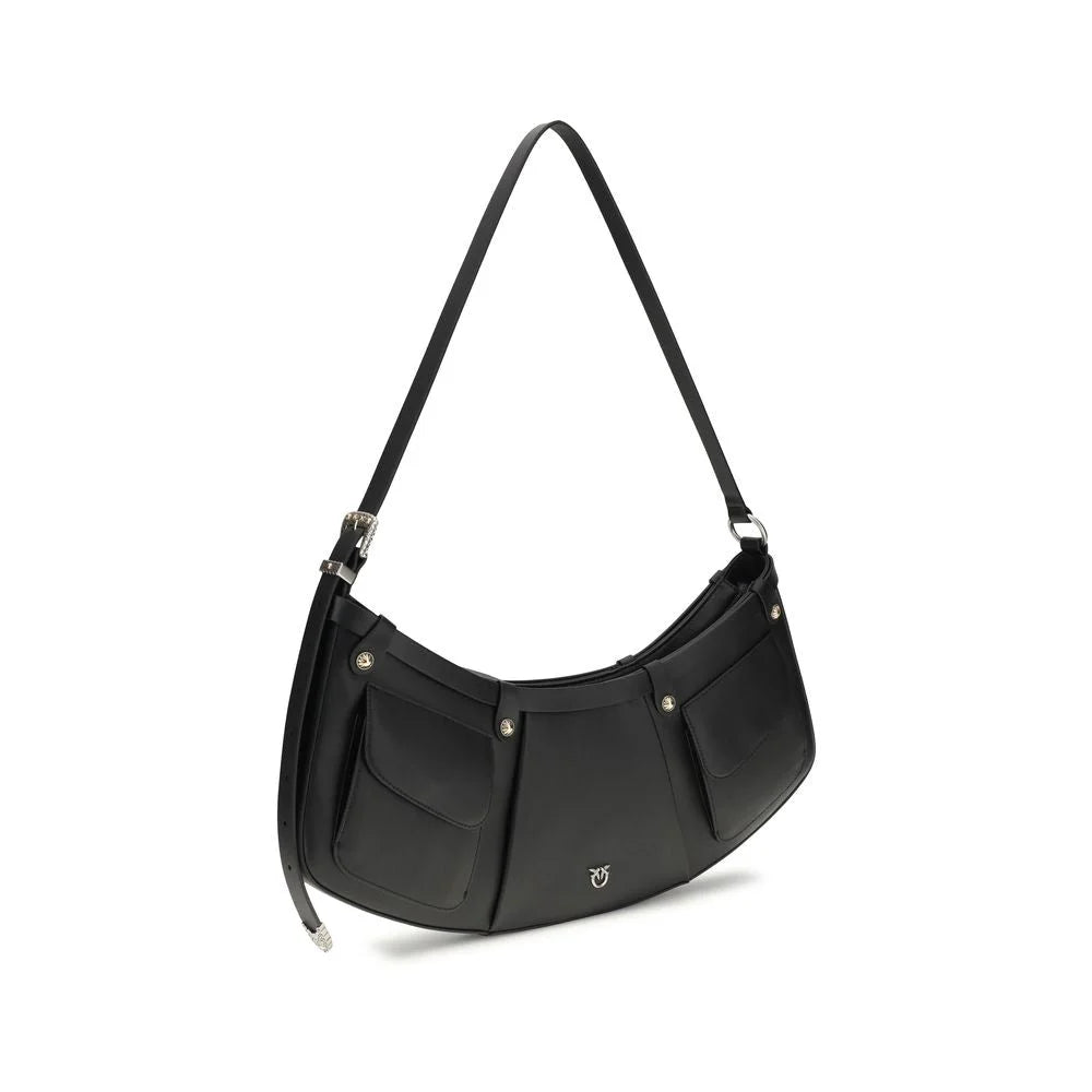 Sac bandoulière Pinko en veau noir Bos Taurus