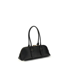 PINKO Black Calf Leather Bos Taurus Shoulder Bag