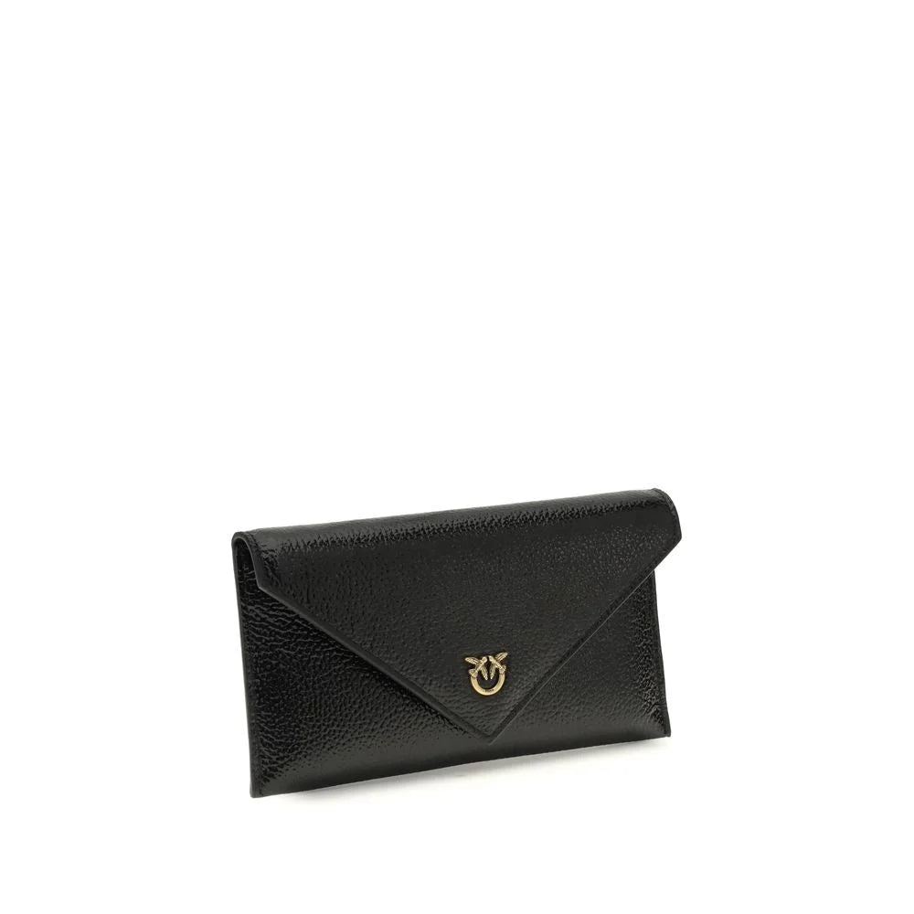 PINKO Black Calf Leather Bos Taurus Shoulder Bag