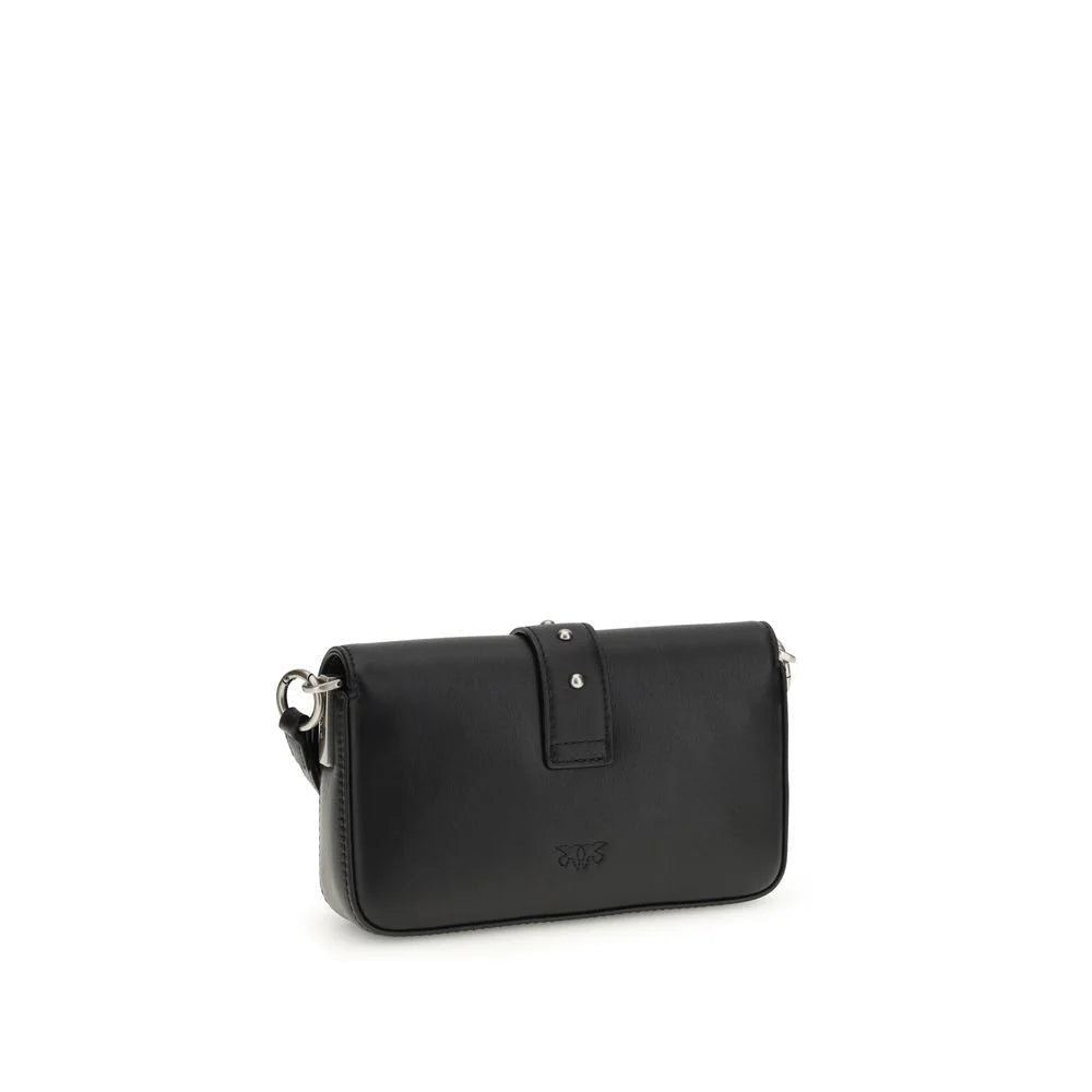 Sac bandoulière en cuir de veau noir PINKO