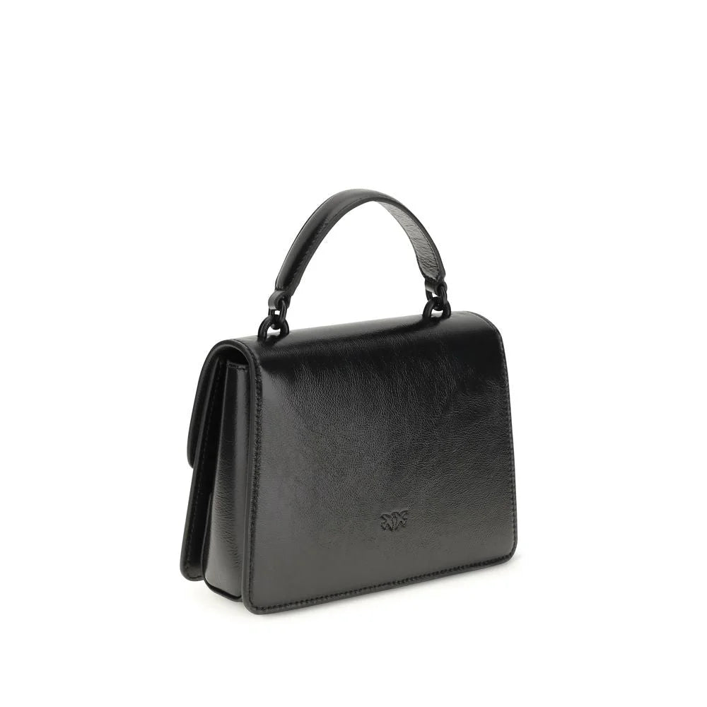 PINKO Black Calf Leather Bos Taurus Shoulder Bag - Shoulder Bags