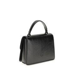 PINKO Black Calf Leather Bos Taurus Shoulder Bag - Shoulder Bags