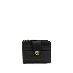 PINKO Black Calf Leather Bos Taurus Wallet