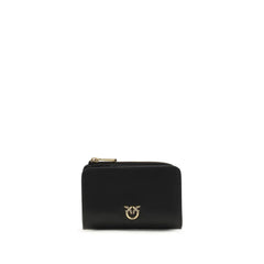 PINKO Black Calf Leather Bos Taurus Wallet