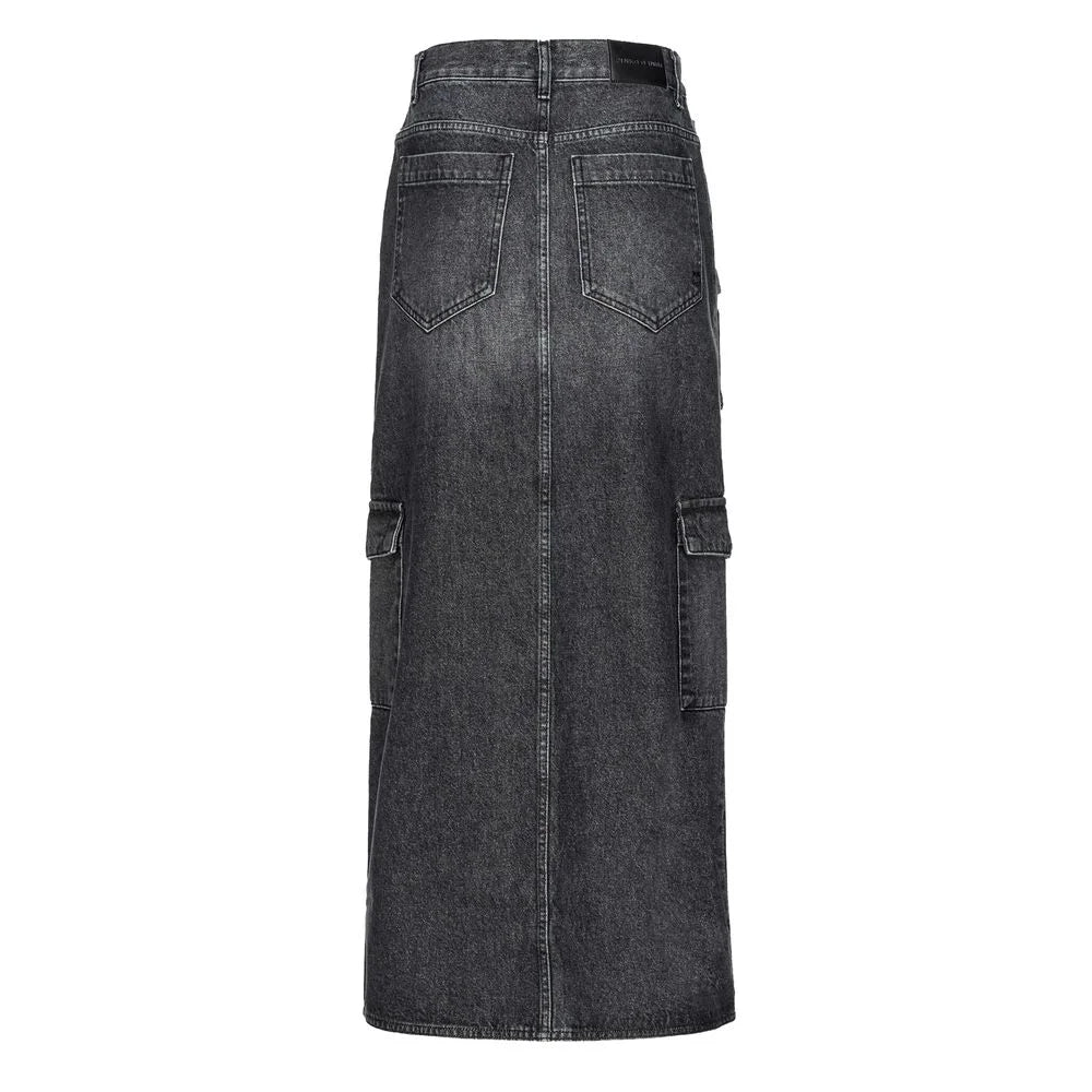 PINKO Black Cotton Skirt
