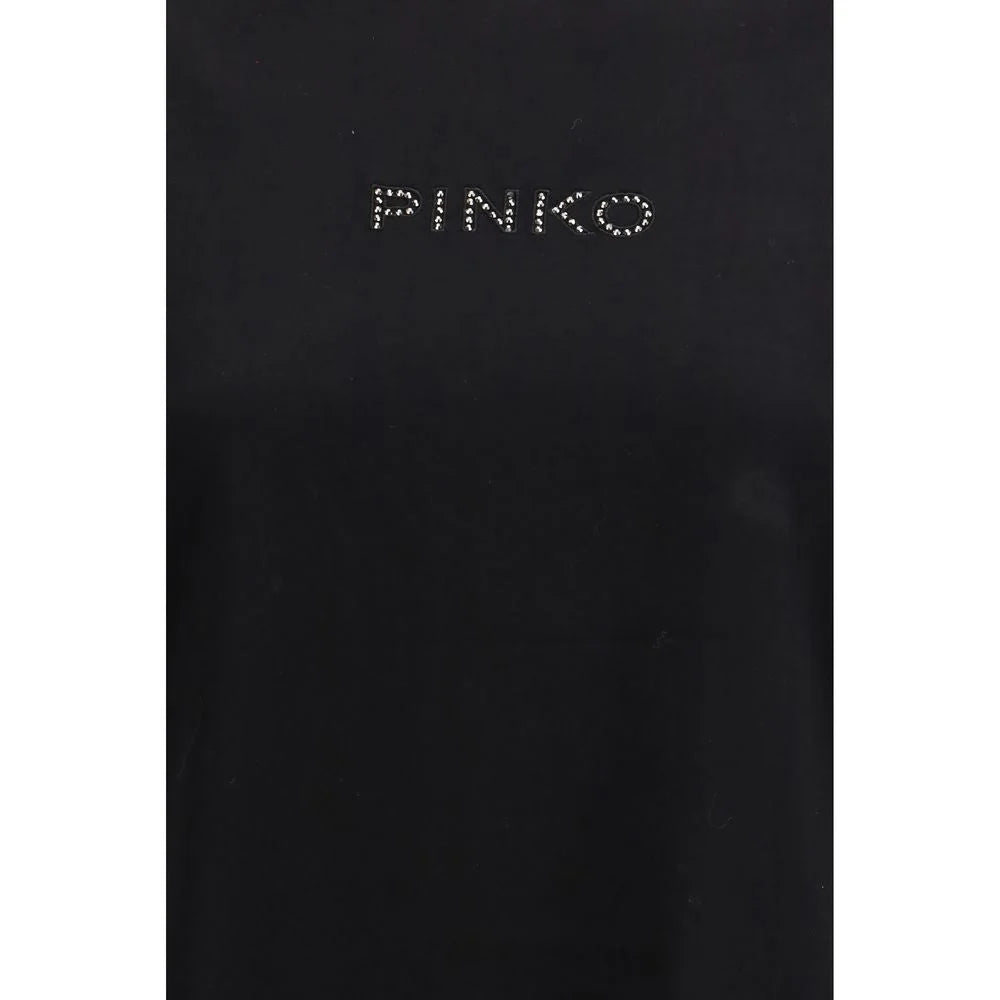 PINKO Black Cotton T-Shirt