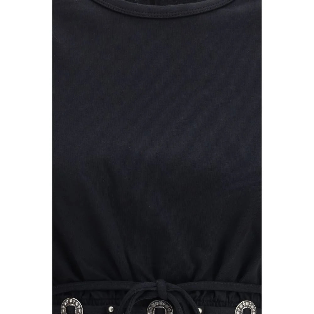 PINKO Black Cotton T-Shirt