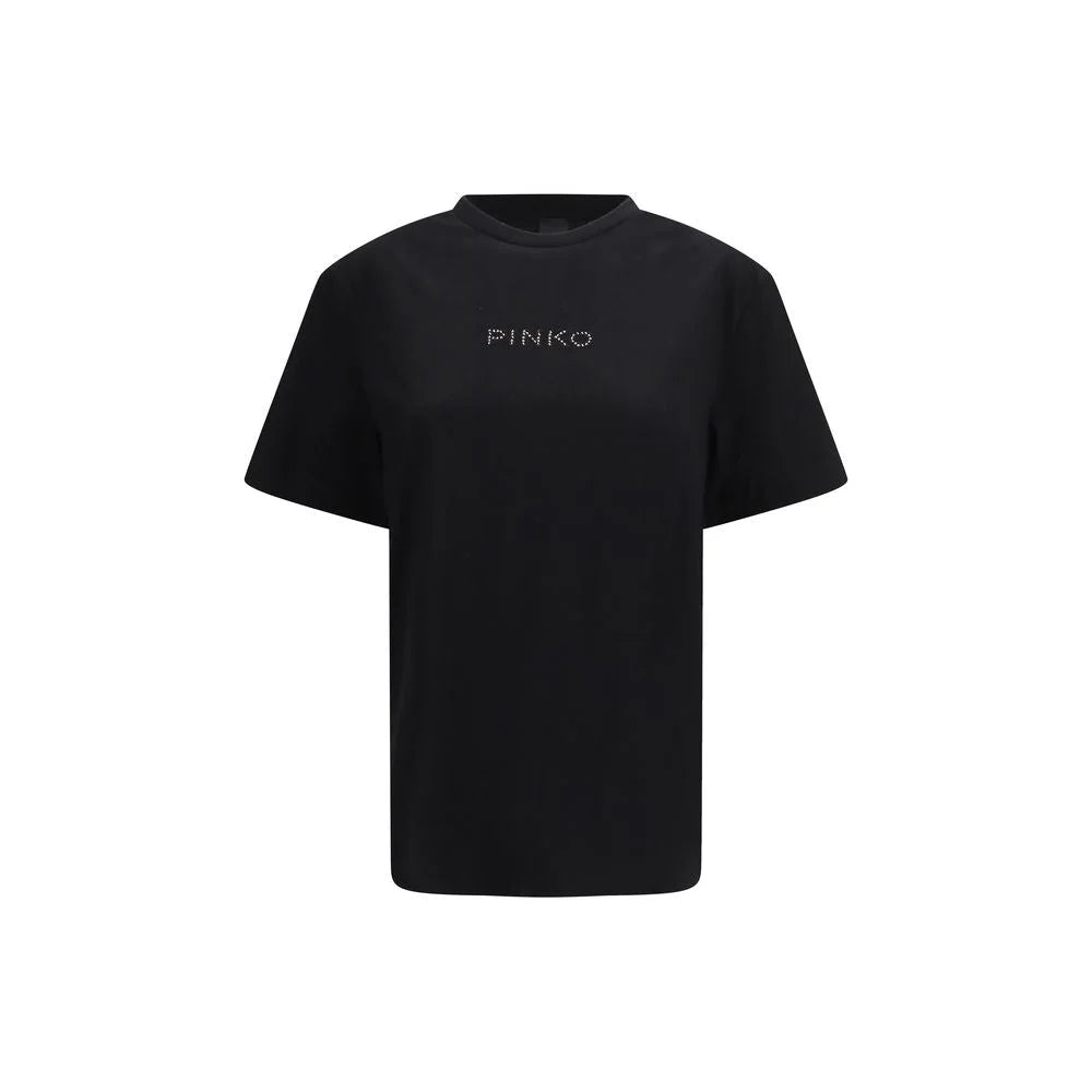 PINKO Black Cotton T-Shirt