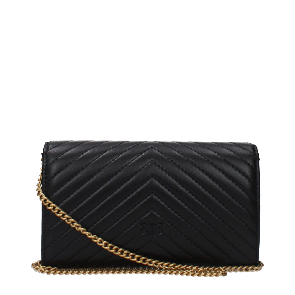 PINKO Black Leather Clutch Bags - Clutch Bags