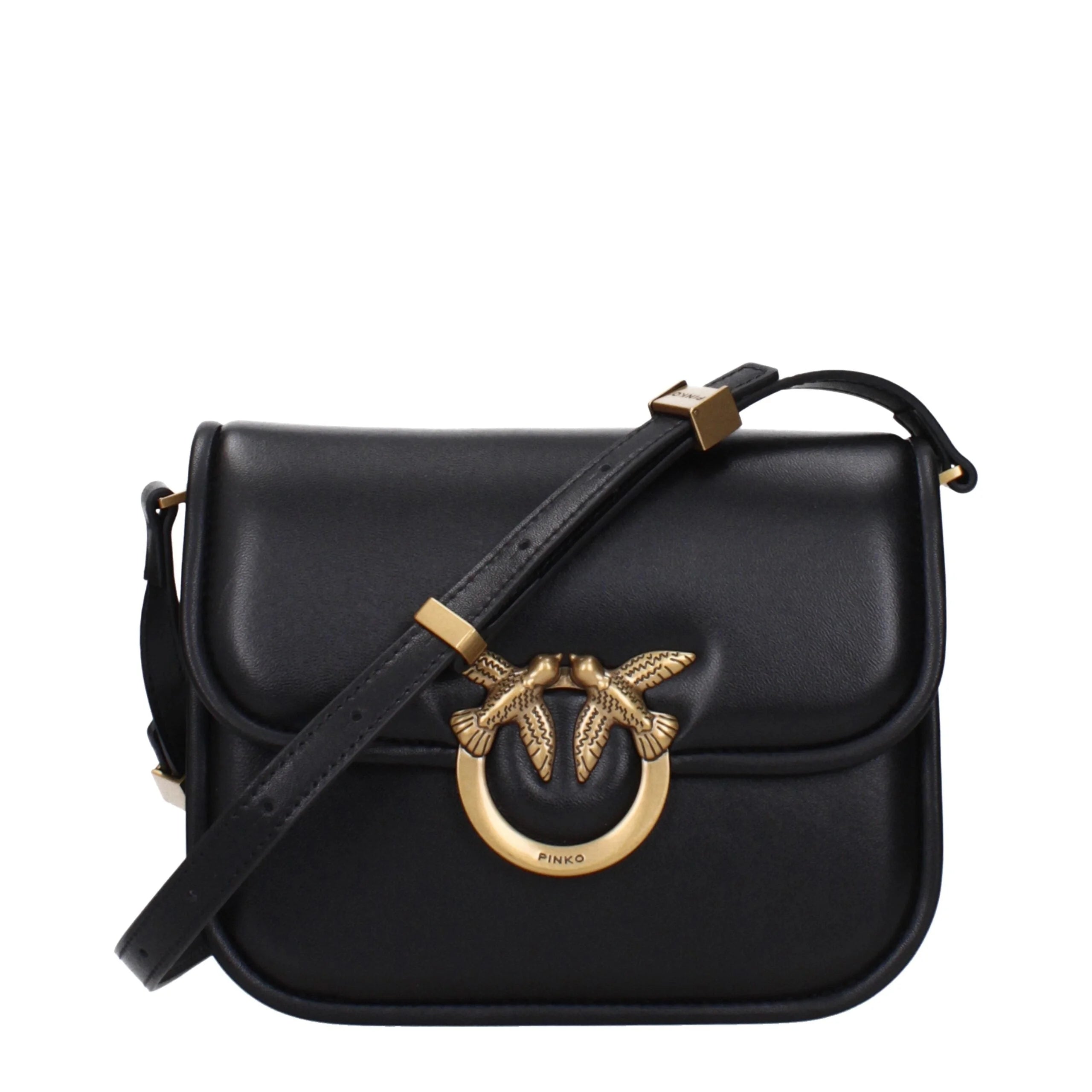 PINKO Black Leather Crossbody Bags